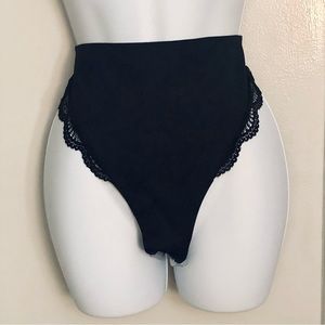 Black High Rise Smoothing Thong